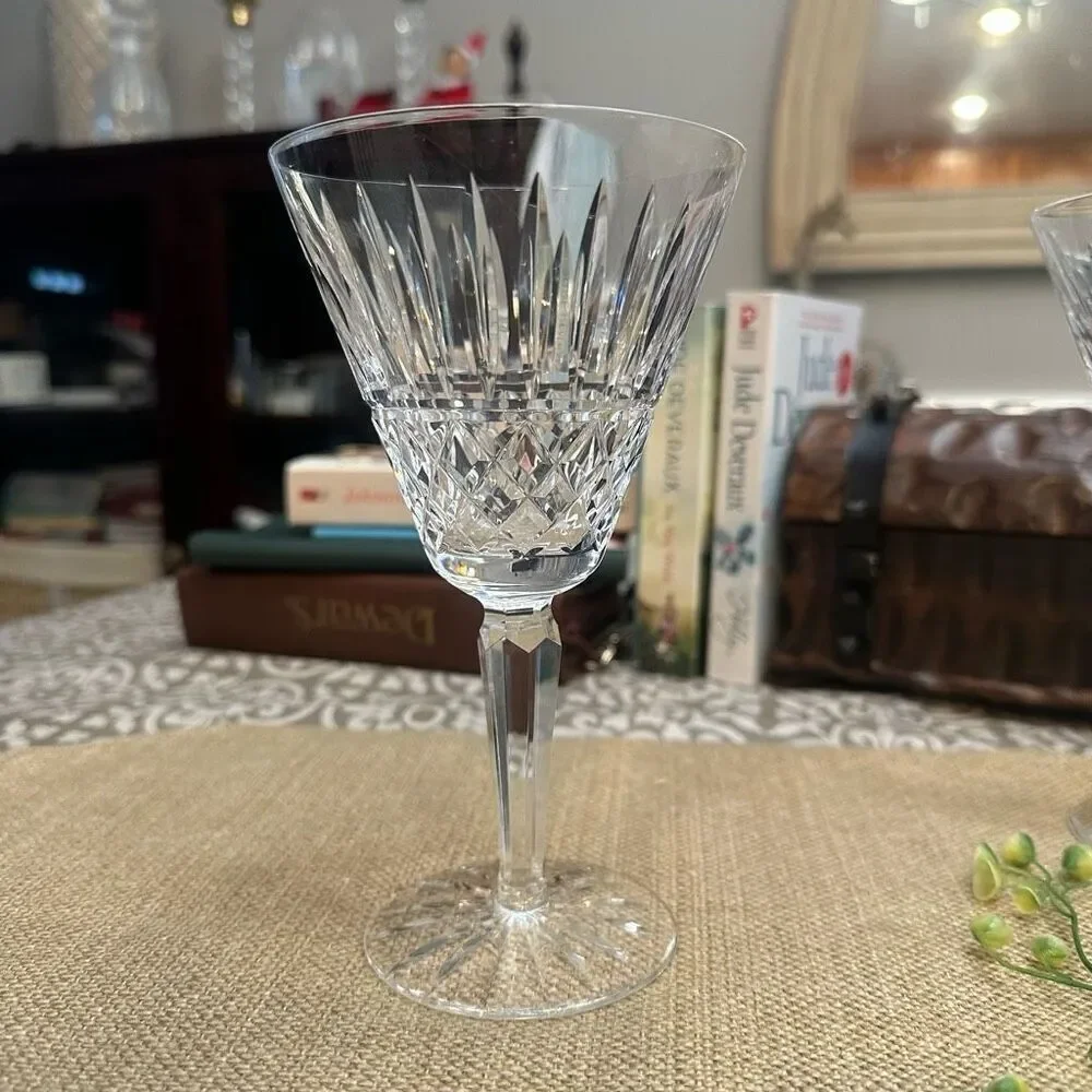 COPY Waterford Crystal Maeve Pattern Set of‎ 3 Wine Goblet Glasses Vintage Rare!